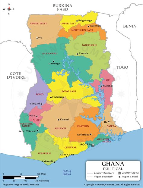 ghana region map ghana political map