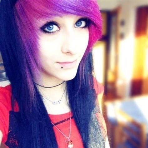 blue emo hairstyles for girls