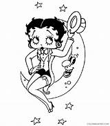 Betty Boop Coloring Pages Coloring4free Stars Puppy Superstar Surrounded sketch template