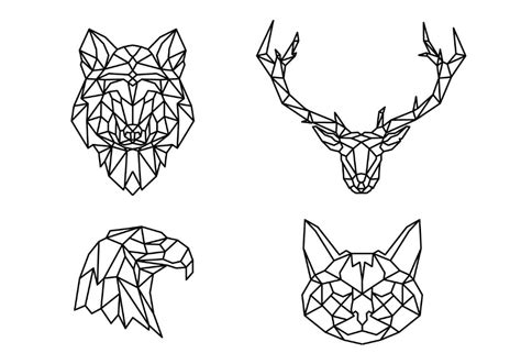 hd geometric animal coloring pages vector design  vector art