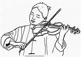 Violin Violinist Coloring Drawing Large Edupics Getdrawings Cartoon sketch template