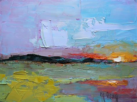 landscape artists international small oil painting abstract paintingby carol schiff