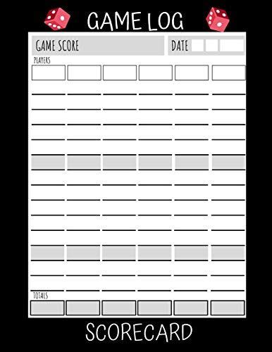 game log scorecard blank scoring notepad  games  sheets family game score journal