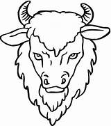 Buffalo Coloring Head Pages Drawing Bison Clipart Yak Outline Face Animals Printable African Cape Kids Color Drawings Sketch Template Horns sketch template