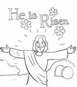 Risen Resurrection Colouring Lds Crucifixion sketch template
