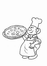 Kleurplaat Pizzabakker Kok Kleurplaten Berufe Beroepen Malvorlage Beroep Persoonlijke Stemmen Chef sketch template