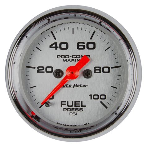 auto meter   marine chrome fuel pressure  dash gauge
