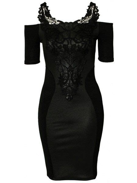 dress with dropped shoulders and lace insert sexy black cocktail dress