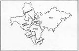 Pangea Printable Puzzle Continent Outs Colorier Continents Feuilles Travail sketch template