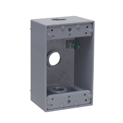 bell    gang  cubic    deep    outlet holes box gray weatherproof