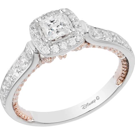 disney enchanted   tone  ctw diamond snow white bridal ring size  engagement rings