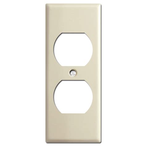 narrow duplex electrical outlet cover plate ivory