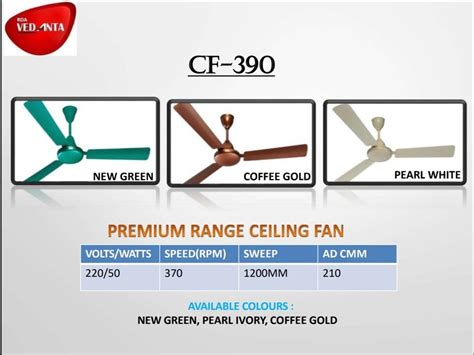 brown electricity vedanta ceiling fan cf  sweep size mm  rs piece  lucknow