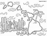 Hawaii Coloring Hawaiian Pages Aloha Island State Crafts Doodle Theme Printable Kids States Drawing Usa Luau Harbor Pearl United Alley sketch template