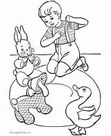 Coloring Pages Easter Toys Playing Kids Duck Color Ducks Holiday Kid Printable Boy Children Popular Printing Help Dot Sheets Coloringhome sketch template