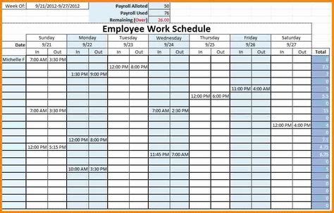 employee monthly schedule template   monthly employee schedule