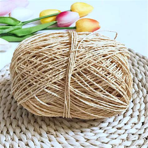 gball raffia yarn kintting paper straw yarn  crocheting hat