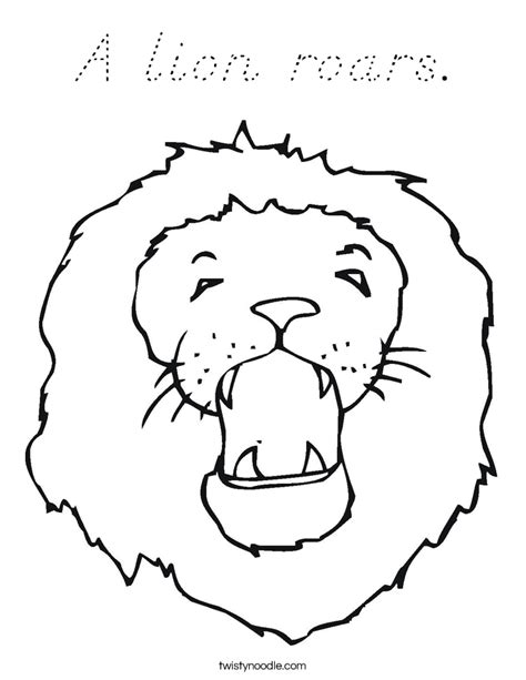 lion roars coloring page dnealian twisty noodle