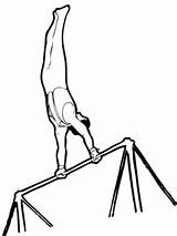 Gymnastics Coloring Bar Horizontal Drawing Bars Artistic Drawings Printable Easy Sheets Games sketch template