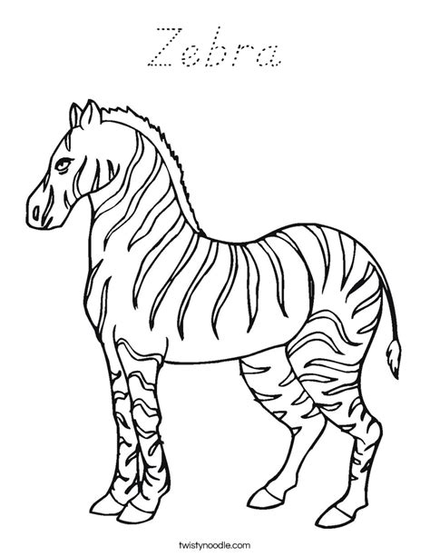 zebra coloring page dnealian twisty noodle