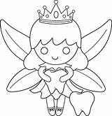 Fairy Coloring Tooth Pages Printable Kids Popular sketch template