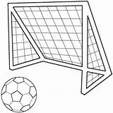 Soccer Drawing Coloring Ball Goal Football Easy Pages Drawings Print Clipart Balls Field Sports Colouring Draw Kids Clip Printable Cliparts sketch template