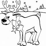Coloring Reindeer Pages Animals Color sketch template