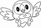 Rowlet Coloring Flying Pages Pokemon Printable Categories sketch template