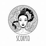 Scorpio Horoscope Scorpion Signe 30seconds Adulte Zodiaque Symbole Printables Astrology Vecteur Illustratio sketch template