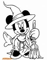 Witch Halloween Coloring Disney Pages Printable Themed Mouse Minnie Kids Print Pirate Mickey Sheets Hat Color Minnei Characters Pumpkin Character sketch template