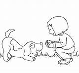 Dog Girl Coloring Playing Little Colorear Jugando Para Coloringcrew Perro sketch template