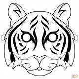 Tiger Mask Coloring Pages Printable Masks Supercoloring Animal Tigers Kids Drawing sketch template