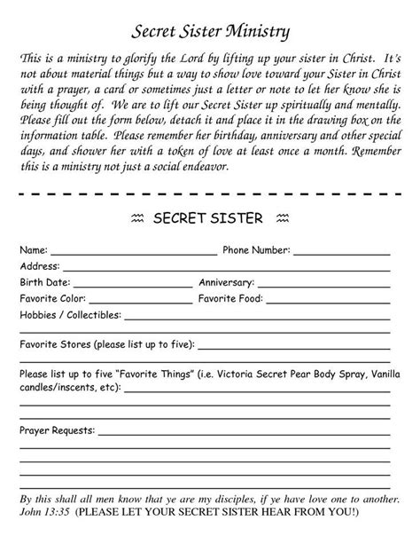 luscious printable secret sister questionnaire tristan website