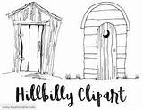 Coloring Outhouse Rustic sketch template