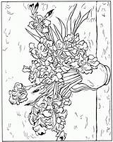 Gogh Kleurplaten Kleurplaat Irissen Malvorlage Pintor Coloringhome Flower Irises Starry Adulti Clases Bambino Pinturas Sternennacht Sunflowers Kleurplaatjes Malvorlagen Art65 Develop sketch template