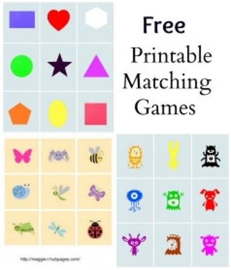 printable matching games  instructions  playing  child