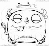 Bull Mascot Lineart Drunk Character Illustration Cartoon Royalty Thoman Cory Graphic Clipart Vector sketch template