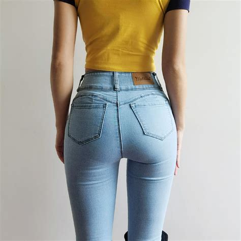 2021 2020 women jeans mujer high waist skinny blue denim
