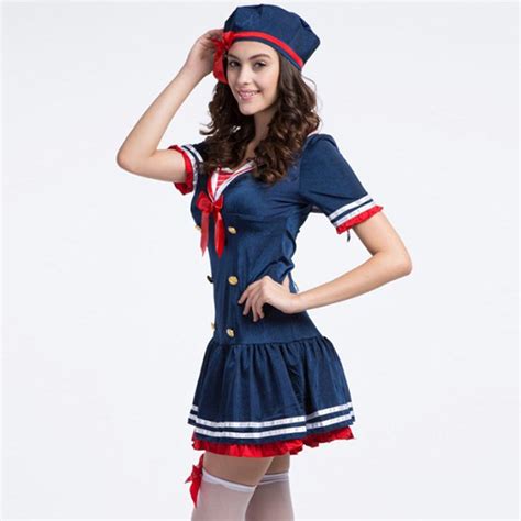 Ladies Sailor Sea Dress Costume Outfit Sexy Fashion Role Play Halloween