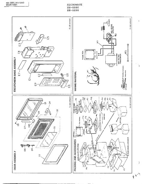 complete microwave assembly page  diagram parts list  model nn panasonic parts