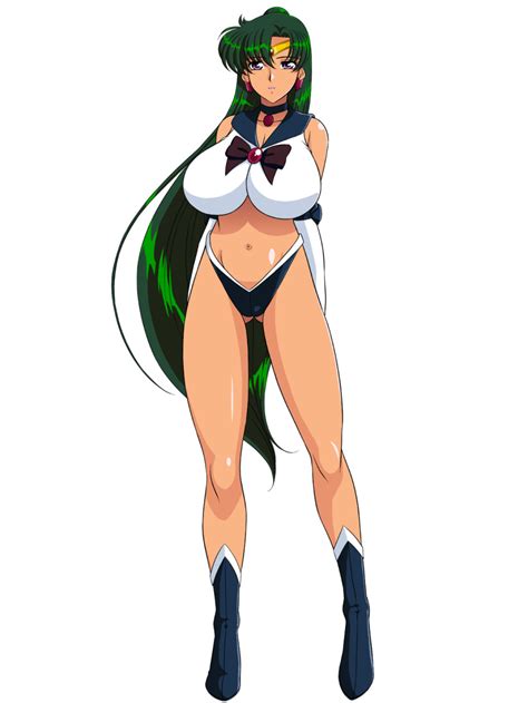 rule 34 bishoujo senshi sailor moon breasts dark skin green hair long hair meiou setsuna
