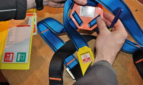 safety harness inspection tags  inspection due tags carefully inspect  part