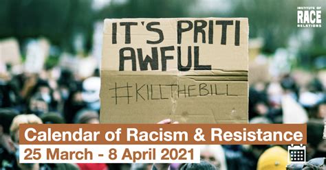Calendar Of Racism And Resistance 25 March 8 April 2021 Institute