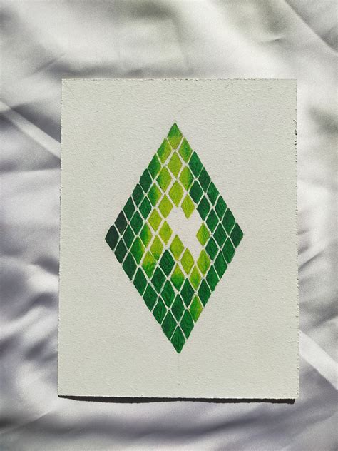 acrilic painting green plumbob sims original etsy