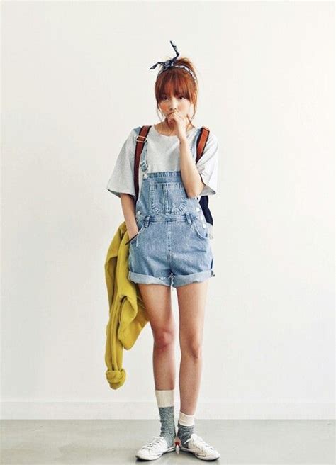 girl overall outfit korea korean asian style teen tenage