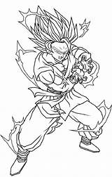 Kamehameha Goku Super sketch template