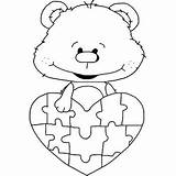 Autism Coloring Pages Print Bears Puzzle Popular Return Below Index Click sketch template