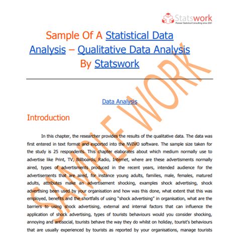 sample   statistical data analysis qualitative data analysis