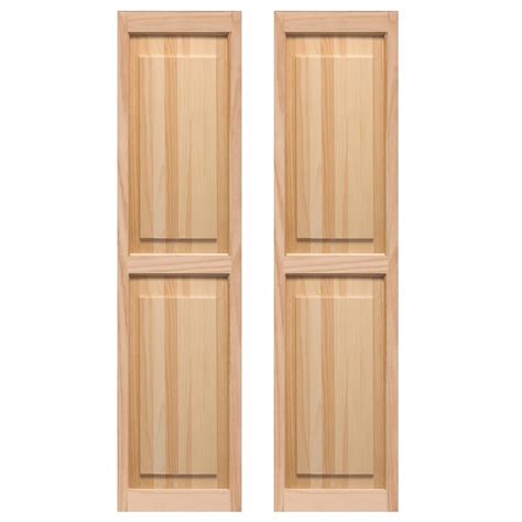 shop pinecroft  pack unfinished raised panel wood exterior shutters