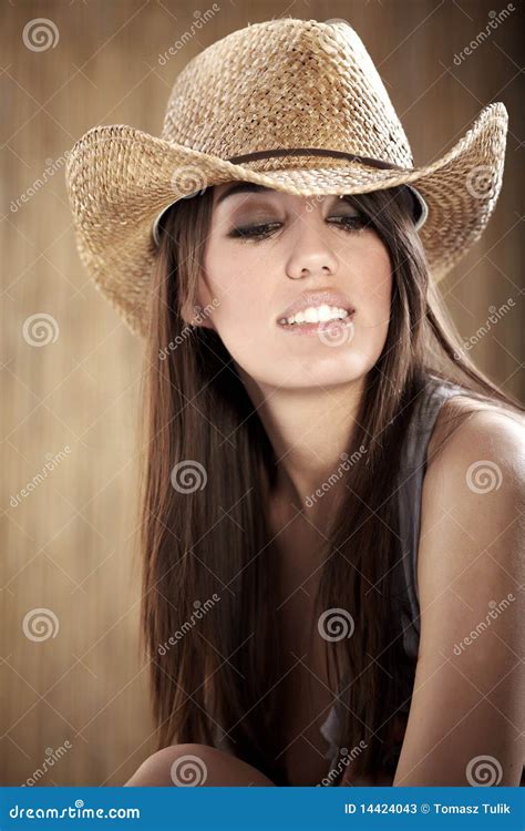 Beautiful Cowgirl Stock Image Image Of Beautiful Country 14424043